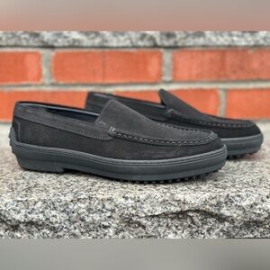 Tod's Black Suede Women's Slip-On Loafers